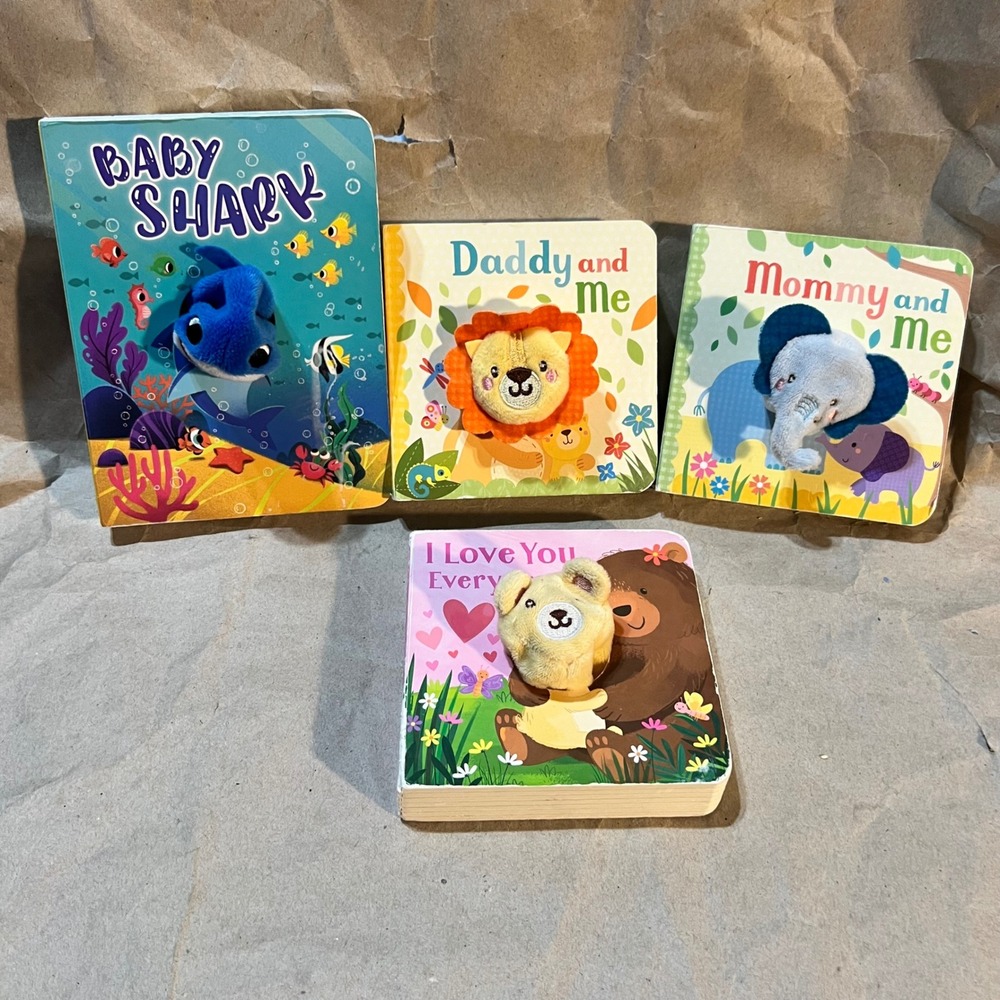 Cottage Door Press Finger Puppet Board Books Multi 4pc Baby Shark Lion Bear